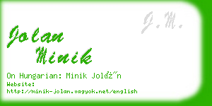 jolan minik business card